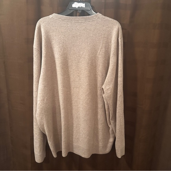 Artefact 100% Cashmere Men's XXL V-Neck Sweater in tan oatmeal - Picture 8 of 8